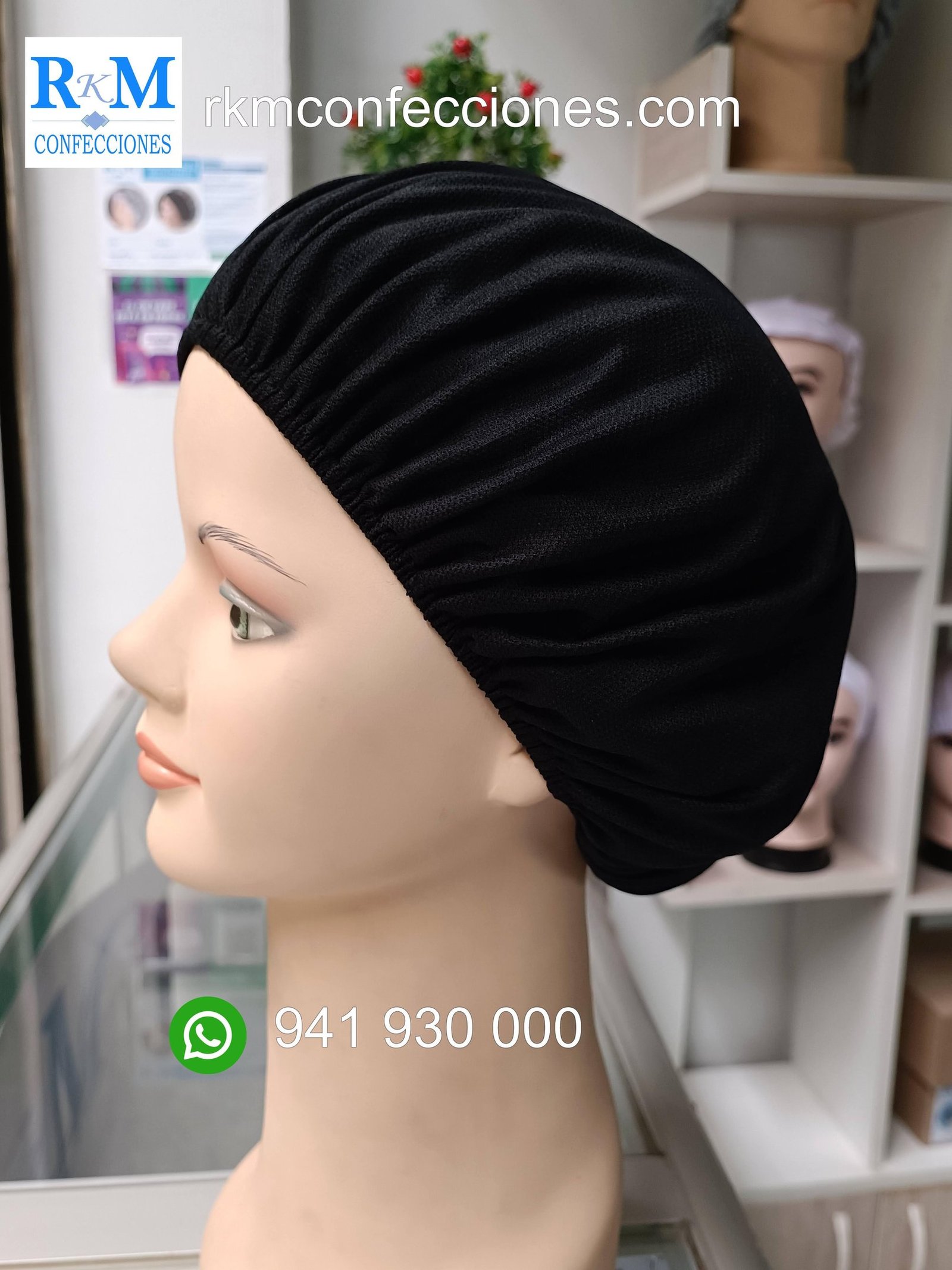 Tocas reutilizables Negro -Economica- Cofias de tela