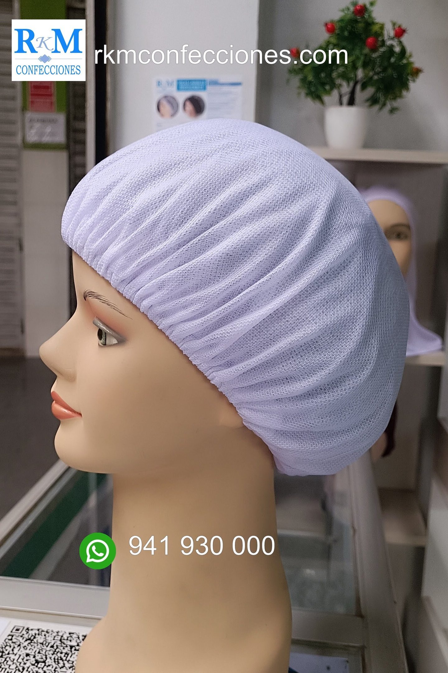 Tocas reutilizables blanco -Economica- Cofias de tela