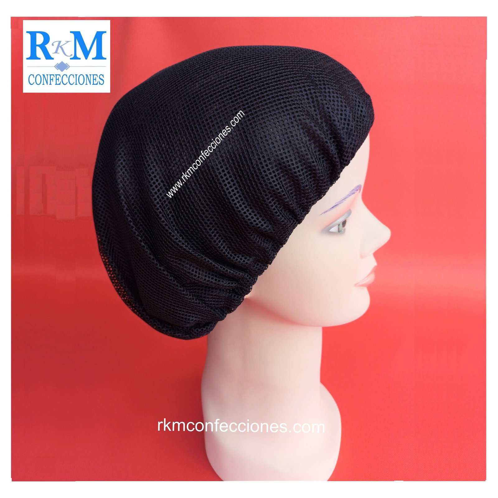 Tocas reutilizables Malla Negro Resistente-Cofias de Tela-MODELO 03